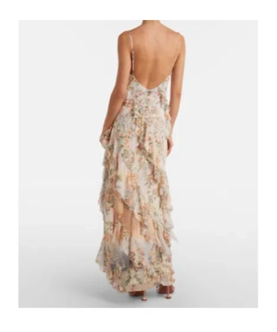 Camilla Lace-trimmed Ruffled Floral-print Silk-chiffon Maxi Dress In Multi
