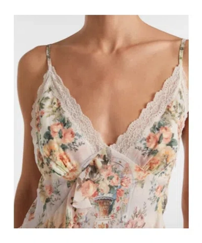 Camilla Lace-trimmed Ruffled Floral-print Silk-chiffon Maxi Dress In Multi