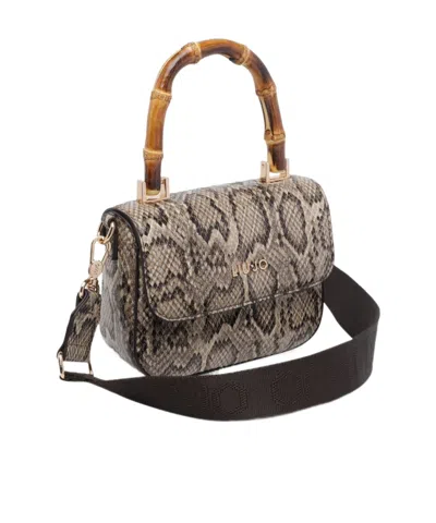 Liu •jo Liu Jo Python Mocha Leather Bag In Brown