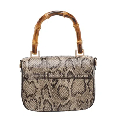 Liu •jo Liu Jo Python Mocha Leather Bag In Brown