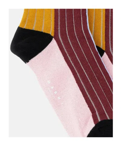 Marni Ribbed Socks In Multi