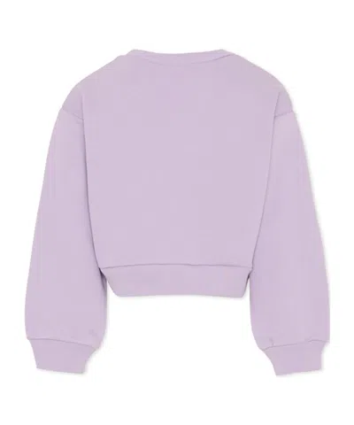 Marni Kids Purple Cotton Cropped Embroidered Logo Sweatshirt