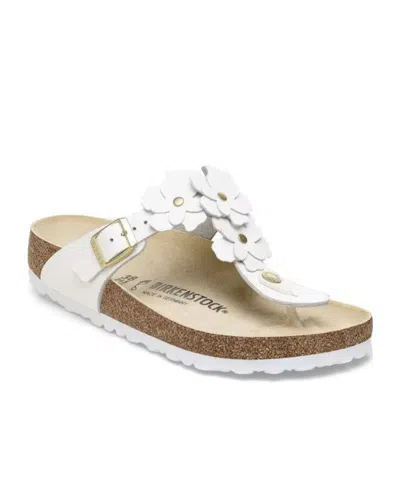 Birkenstock Gizeh Thong Sandals With Floral Buckle Fastening In Black