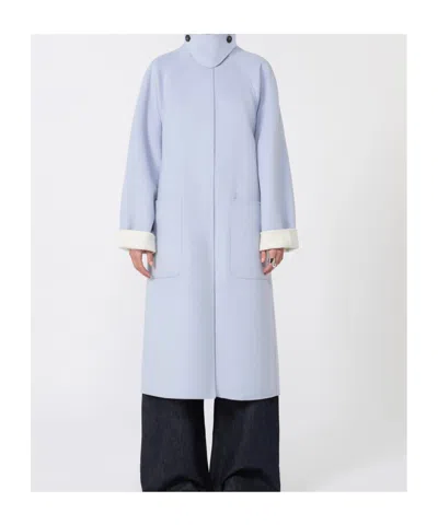 Sportmax Button Pockets Coat In Blue