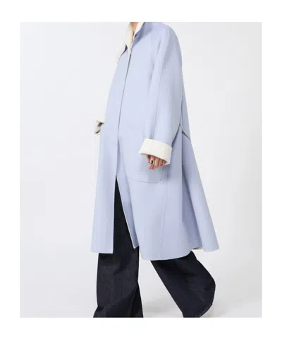 Sportmax Button Pockets Coat In Blue