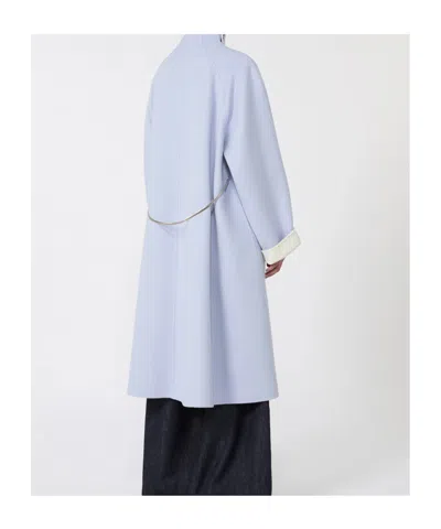 Sportmax Button Pockets Coat In Blue