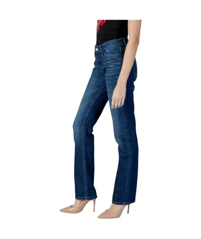 Guess Logo Patch Jeans In Blue