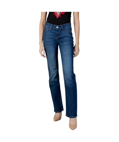 Guess Logo Patch Jeans In Blue