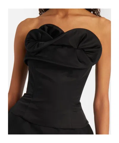 Magda Butrym Ruffled Wool And Silk Bustier Top In Black