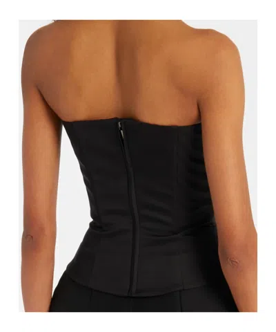 Magda Butrym Ruffled Wool And Silk Bustier Top In Black