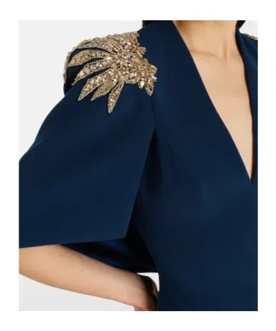 Jenny Packham Star Shower Rhinestone-embellished Maxi Dress In Blue