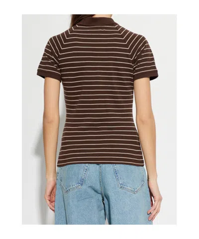 Samsoe & Samsoe Samia Striped Buttoned Polo Top In Multi