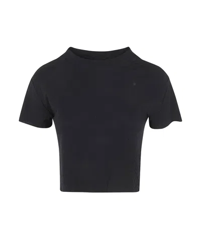 Thom Krom Cropped Seam Detail T-shirt In Black