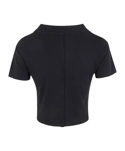 Thom Krom Cropped Seam Detail T-shirt In Black