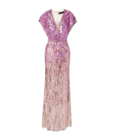 Jenny Packham Dusk Sequined Gown In Purple