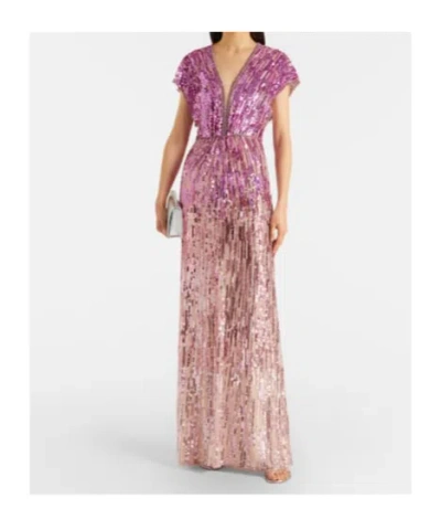 Jenny Packham Dusk Sequined Gown In Purple