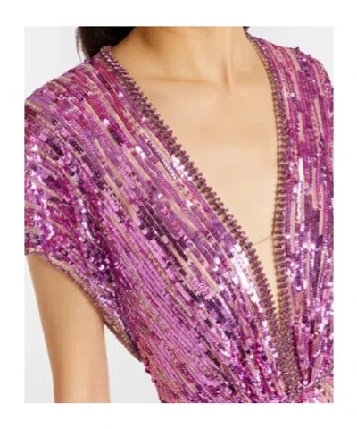 Jenny Packham Dusk Sequined Gown In Purple