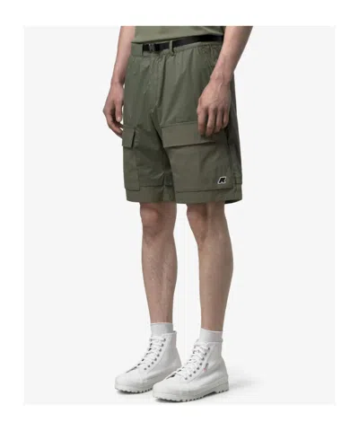 K-way Berger Belted Shorts In Green