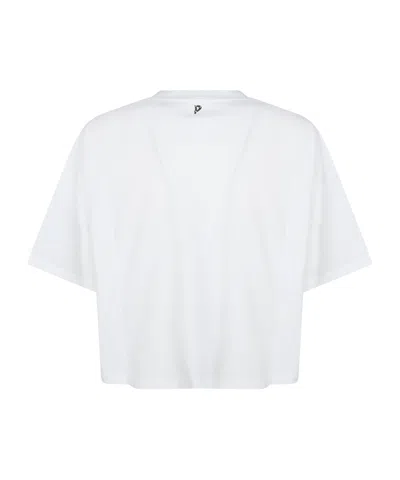 Dondup Boxy Cropped T-shirt In White