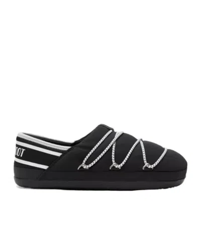 Moon Boot Embellished Slippers In Black
