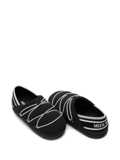 Moon Boot Embellished Slippers In Black