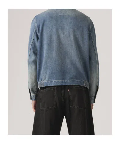 Levi's Textured-collar Zip-up Jacket In Blue