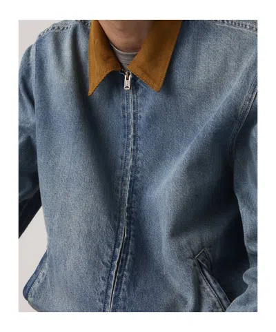 Levi's Textured-collar Zip-up Jacket In Blue