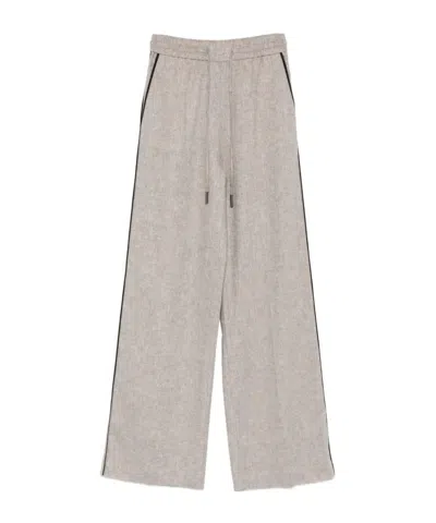 Iceberg Drawstring Piped Trousers In Gray