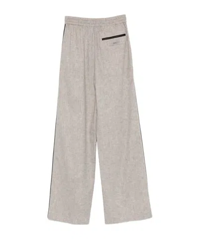 Iceberg Drawstring Piped Trousers In Gray