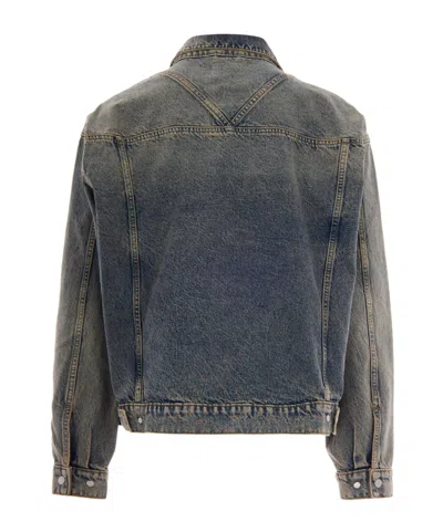 Represent R4 Denim Jacket Buttoned Cuffs Front Pockets In Blue
