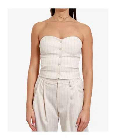 Aniye By Button-front Bandeau Top In White