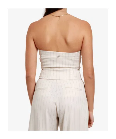 Aniye By Button-front Bandeau Top In White