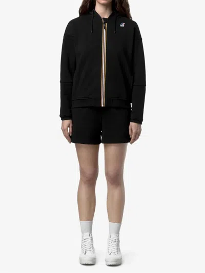 K-way Hooded Jacket Elasticated Cuffs Packable Design In Black