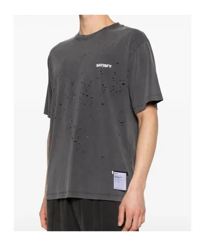 Satisfy Mothtech Distressed T-shirt In Gray