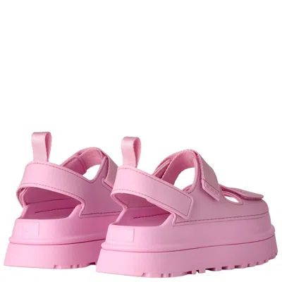 Ugg Sandals Open Toe Platform Sole Pull Tab In Pink