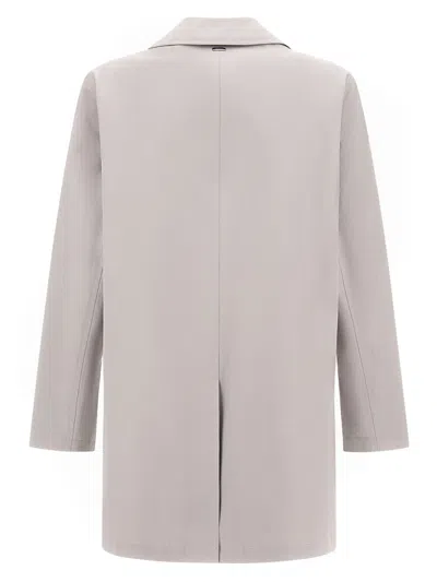 Herno Welt-pockets Button Coat In Gray