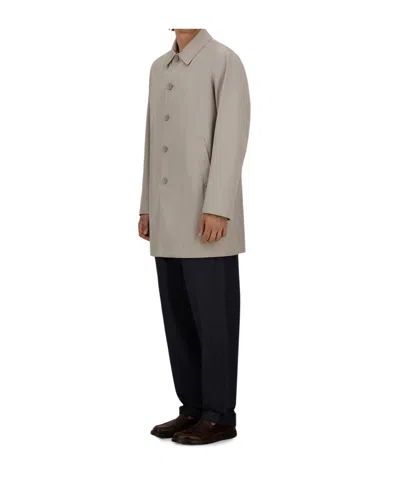 Herno Welt-pockets Button Coat In Gray
