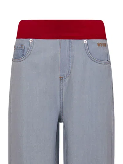 Msgm Elastic Waist Jeans In Gray