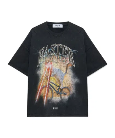Msgm Graphic-print T-shirt In Black