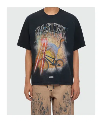 Msgm Graphic-print T-shirt In Black
