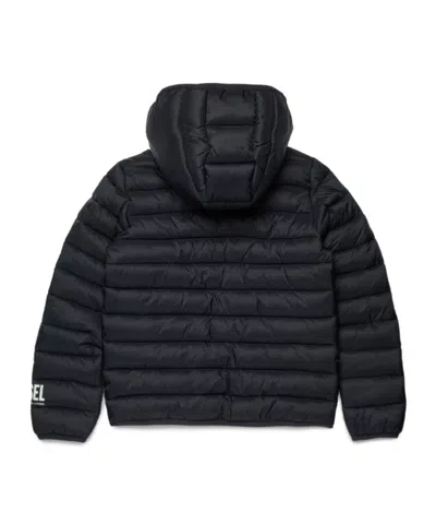Diesel Kids Jstony Padded Hooded Jacket In Black