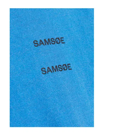 Samsoe & Samsoe Logo-print T-shirt In Blue