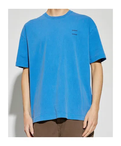 Samsoe & Samsoe Logo-print T-shirt In Blue
