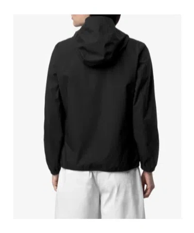 K-way Hooded Jacket Elasticated Cuffs Packable Design In Black