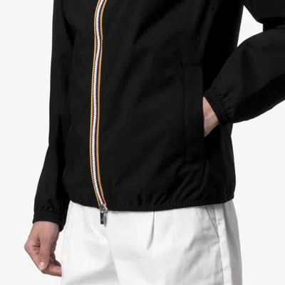 K-way Hooded Jacket Elasticated Cuffs Packable Design In Black