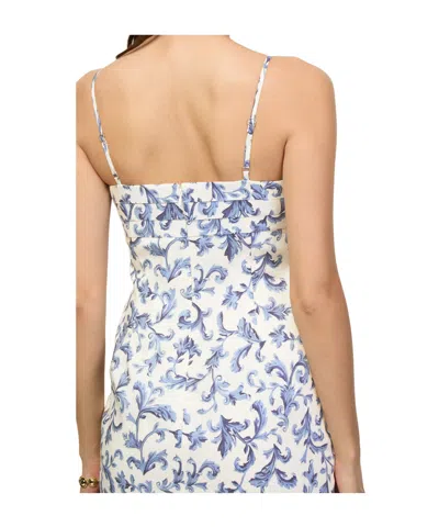 Posse Rue Pleated Printed Linen And Silk-blend Midi Dress In Multi