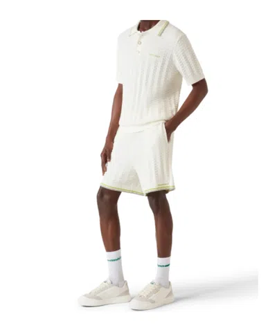 Casablanca Tennis Boucle Polo Shirt In White