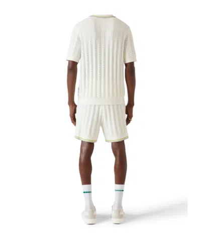 Casablanca Tennis Boucle Polo Shirt In White