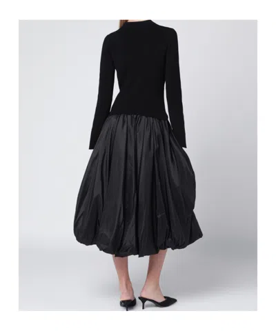 Simkhai Kenlie Mixed Media Bubble Midi Dress In Black