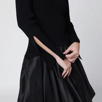Simkhai Kenlie Mixed Media Bubble Midi Dress In Black
